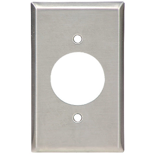 Cooper Receptacle Power Outlet Wall Plate - Stainless Steel - Round - 2 3/4-in W x 4 1/2-in H-