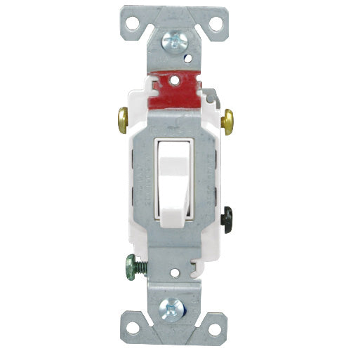 Toggle Switch 3-Way - 20A - 120/277VAC - White-Each