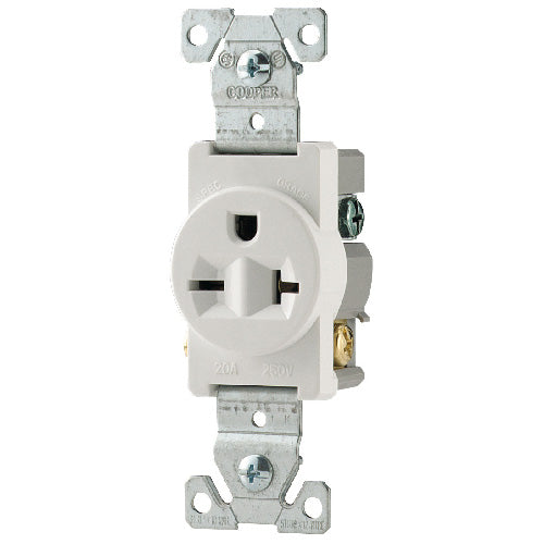 Eaton Round Single Receptacle Outlet - Flush Mount - 2-Poles - 125-volt-