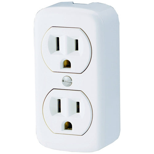 Eaton Duplex Surface Receptacle Outlet - 1 1/8-in W x 3 19/32-in H - 15-amp - 125-volt-