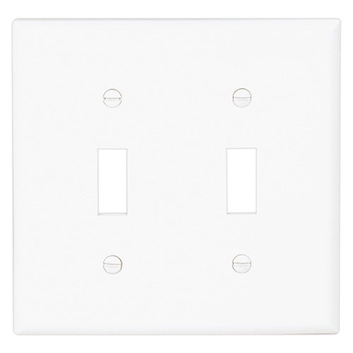 Eaton 2-Gang Standard Switch Plate - Residential - White Finish - 4 1/2-in H x 4 9/16-in W-