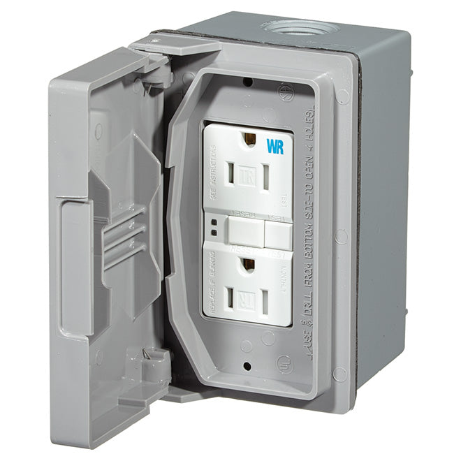 GFCI Weather Box - 15A 125V - Grey-Each