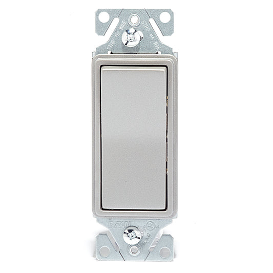 Single Pole Decorator Switch - 15 A - 120 V - Silver-Each