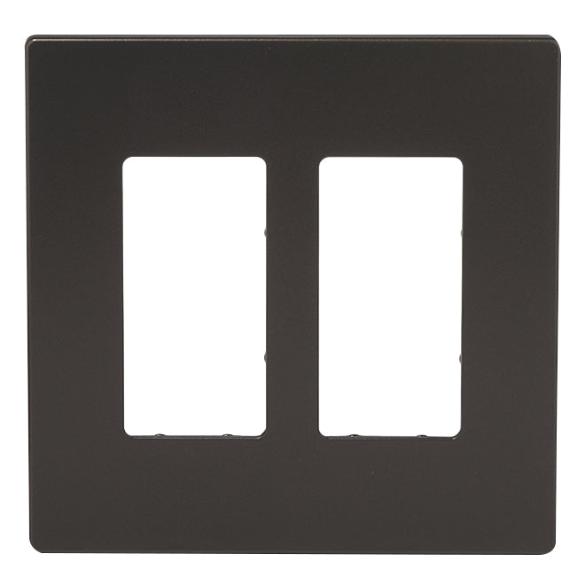 Eaton 2-Gang Midsize Wall Plate - Screwless - Polycarbonate - Bronze - 4 15/16-in W x 4 7/8-in L-