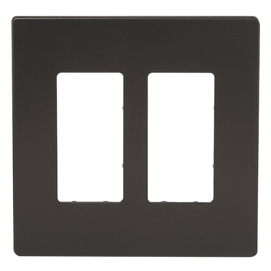 Eaton 2-Gang Midsize Wall Plate - Screwless - Polycarbonate - Bronze - 4 15/16-in W x 4 7/8-in L-