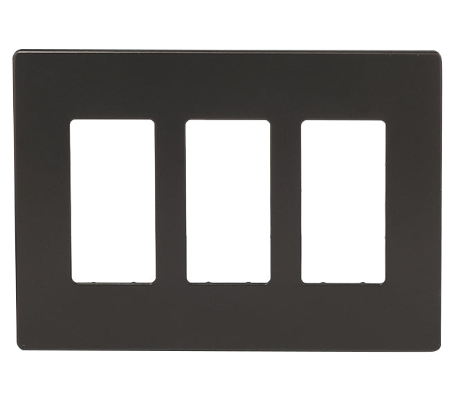 Eaton 3-Gang Midsize Wall Plate - Screwless - Polycarbonate - Bronze - 6 3/4-in W x 4 7/8-in L-