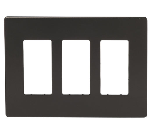 Eaton 3-Gang Midsize Wall Plate - Screwless - Polycarbonate - Bronze - 6 3/4-in W x 4 7/8-in L-