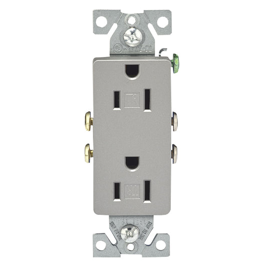 Eaton Tamper Resistant Duplex Receptacle - Thermoplastic - Silver Granite - 125-Volt-