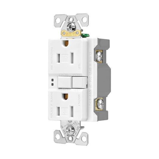 Eaton 15-Amp 125-Volts White Wall Self-Test GFCI Receptacle - 3/Pack-