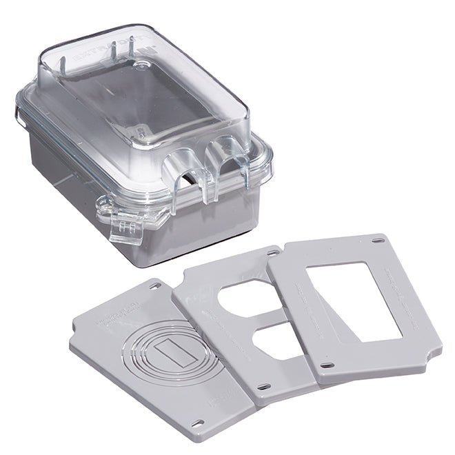 Weatherproof Cover for 1-Gang Outlet - Vertical - Grey-