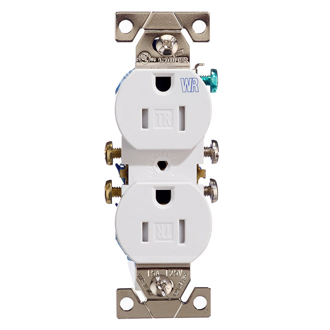 Eaton Duplex Receptacle Outlet - 1 5/16-in W x 4 3/16-in H - Weather Resistant - 15-amp - 125-volt-