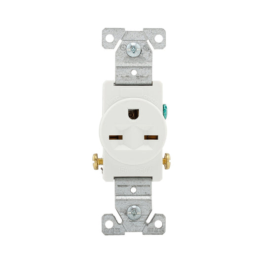 Eaton Single Straight Blade Receptacle Outlet - 15-Amp - 250-Volt - White-