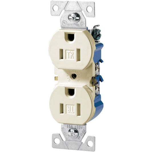 Eaton Ivory 15-Amp Duplex Tamper-Resistant Residential Outlet-