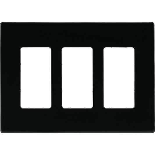 Eaton 3-Gang 1-Pack Black Decorator Screwless Midsize Wall Plate-