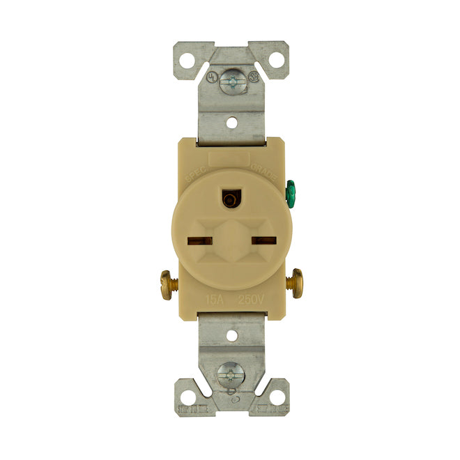 Eaton Ivory 15-Amp Duplex Commercial Outlet (1-Pack)-