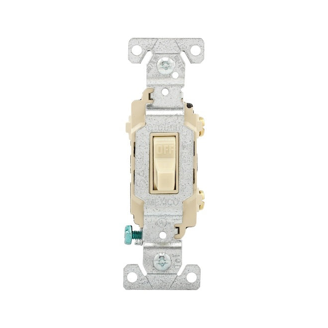 Eaton 15-Amp Single-Pole Ivory Toggle Commercial Light Switch (1-Pack)-Each