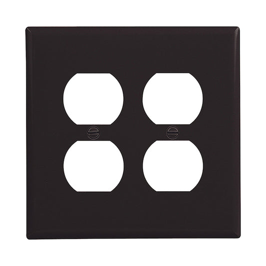 Eaton 2-Gang 1-Pack Black Duplex Midsize Wall Plate-