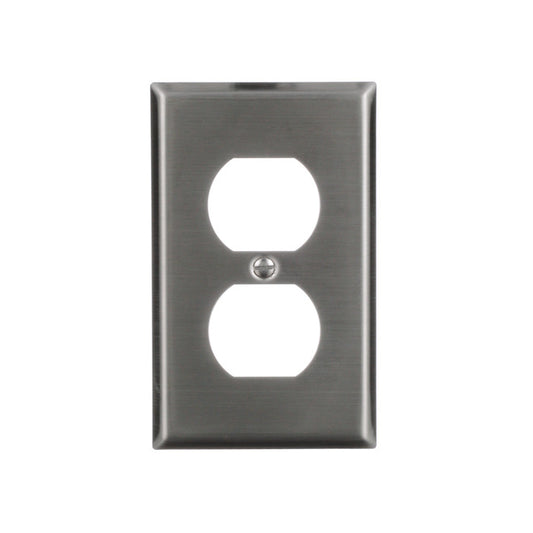 Eaton 1-Gang 1-Pack Stainless Steel Duplex Standard Wall Plate-