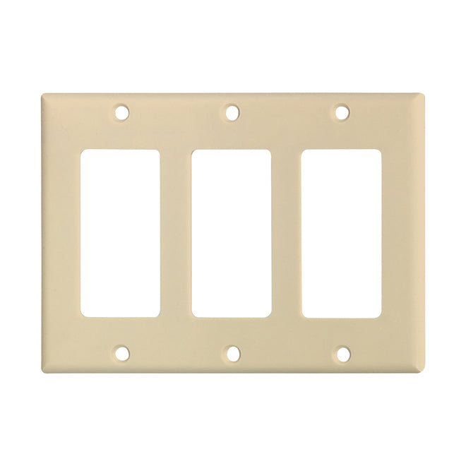 Eaton 3-Gang 1-Pack Ivory Decorator Wall Plate-