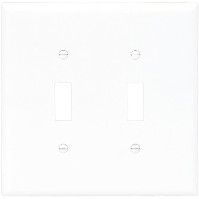 Eaton 2-Gang 1-Pack White Toggle Standard Wall Plate-