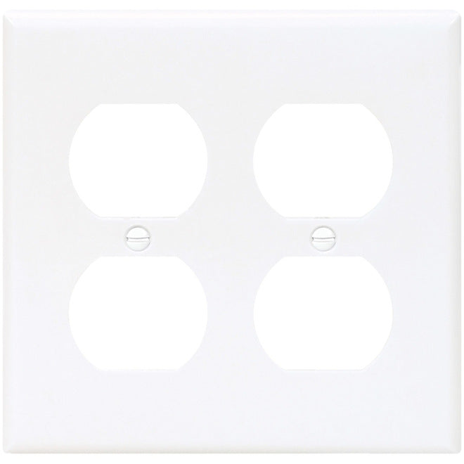 Eaton 2-Gang 1-Pack White Duplex Standard Wall Plate-