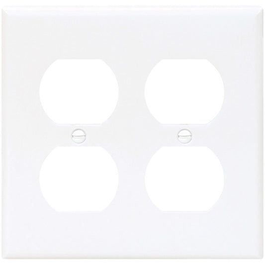 Eaton 2-Gang 1-Pack White Duplex Standard Wall Plate-