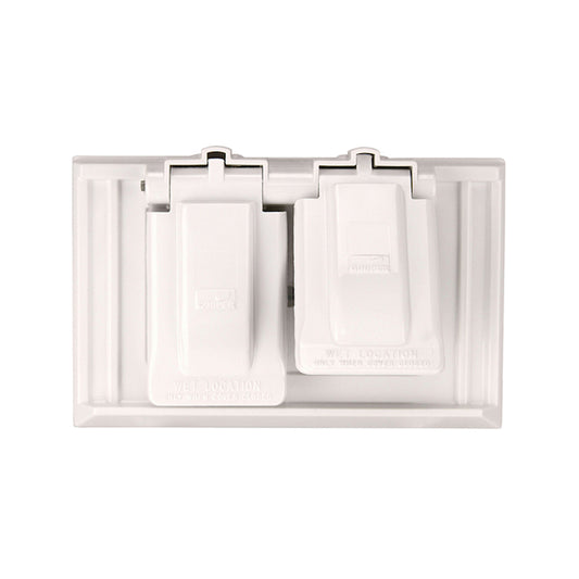 Eaton White 1-Outlet Duplex Weatherproof Electrical Outlet Cover-Each