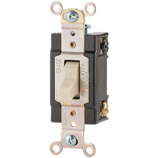Eaton 20-Amp Single-Pole Ivory Toggle Light Switch (1-Pack)-Each