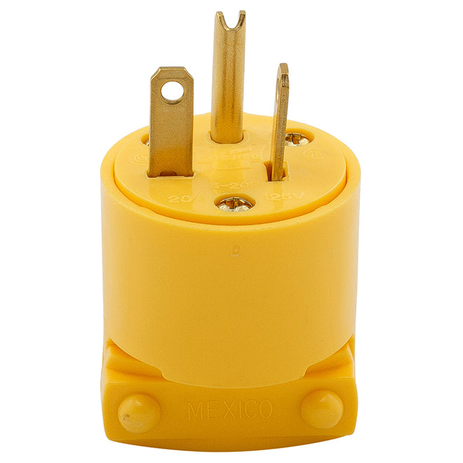 Eaton 20-Amp 125-Volt Yellow 3-Wire Grounding Plug-