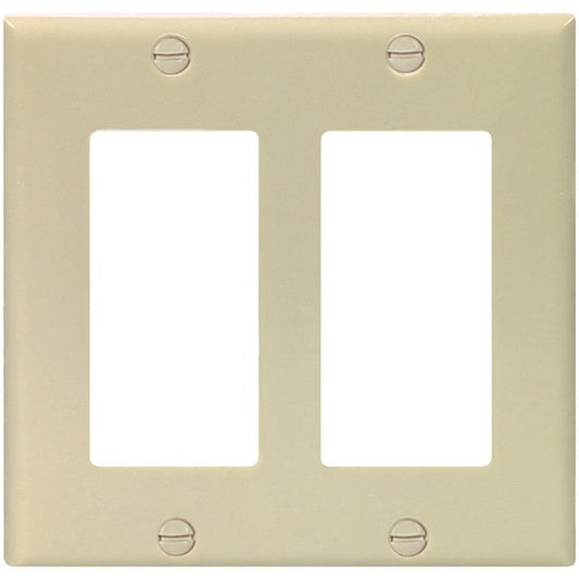 Eaton 2-Gang 1-Pack Ivory Decorator Stadard Wall Plate-