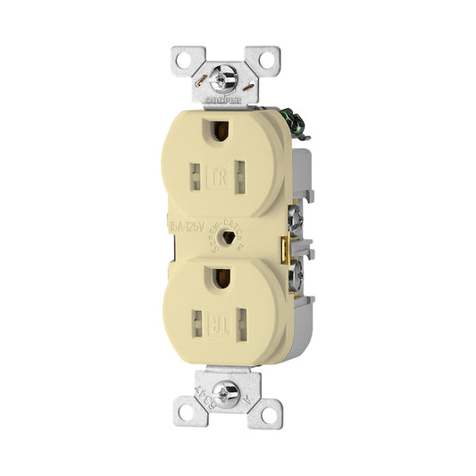 Eaton Ivory 15-Amp Duplex Tamper Resistant Receptacle Outlet (1-Pack)-