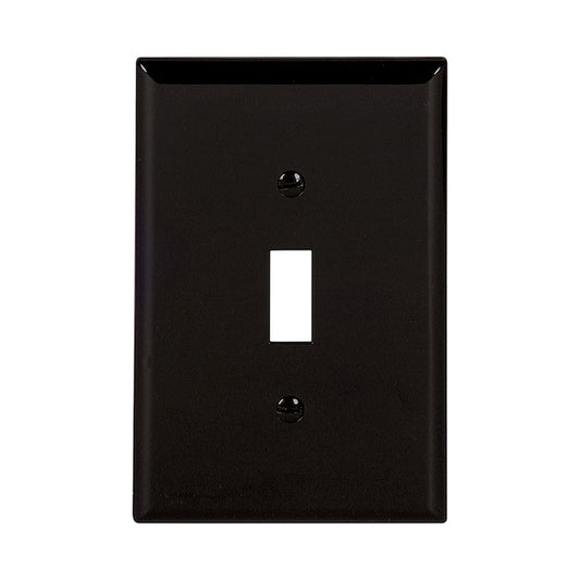 Eaton 1-Gang 1-Pack Black Toggle Midsize Wall Plate-