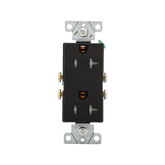 Eaton Black 20 Amp Decorator Tamper Resistant Wall Plate Included Residential 1/Pack Double Plug-
