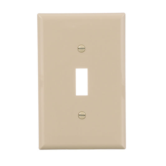 Eaton 1-Gang 1-Pack Ivory Single Toggle Midsize Wall Plate-