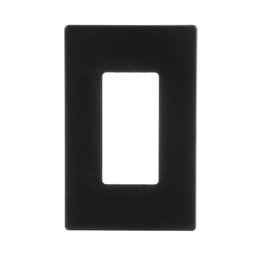 Eaton 1-Gang 1-Pack Black Round Screwless Mid size Wall Plate-
