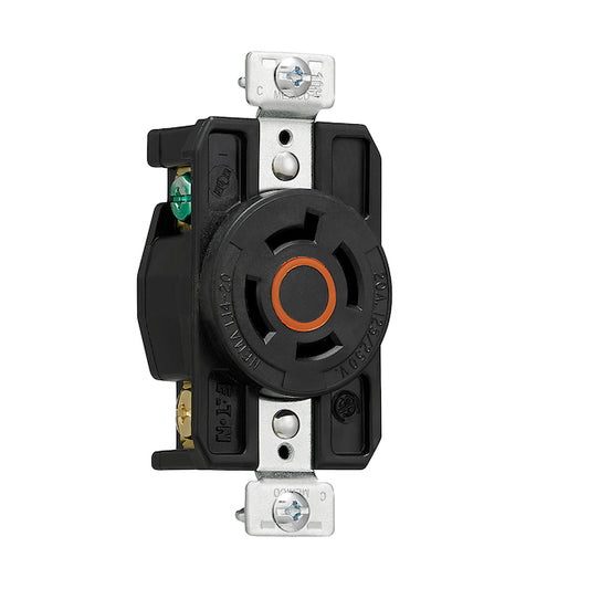 Eaton Arrow Hart Orange and Black 20 Amp Duplex 1-Pack Industrial Receptacle-Each