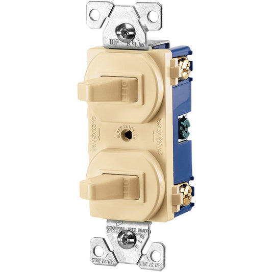 Eaton 120 Amp Single-pole/3-way Ivory Commercial Light Switch 1-Pack-Each