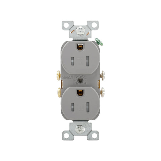 Eaton Grey 15 Amp Duplex Tamper Resistant Outlet Reisdential/Commercial Receptacle-