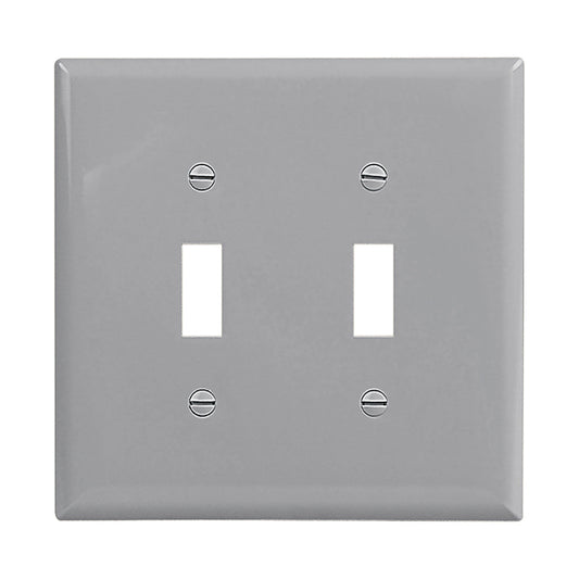 Eaton 2-Gang 1-Pack Grey Toggle Midsize Wall Plate-