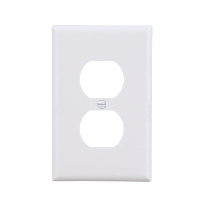 Eaton 1-Gang 1-Pack White Duplex Midsize Wall Plate-