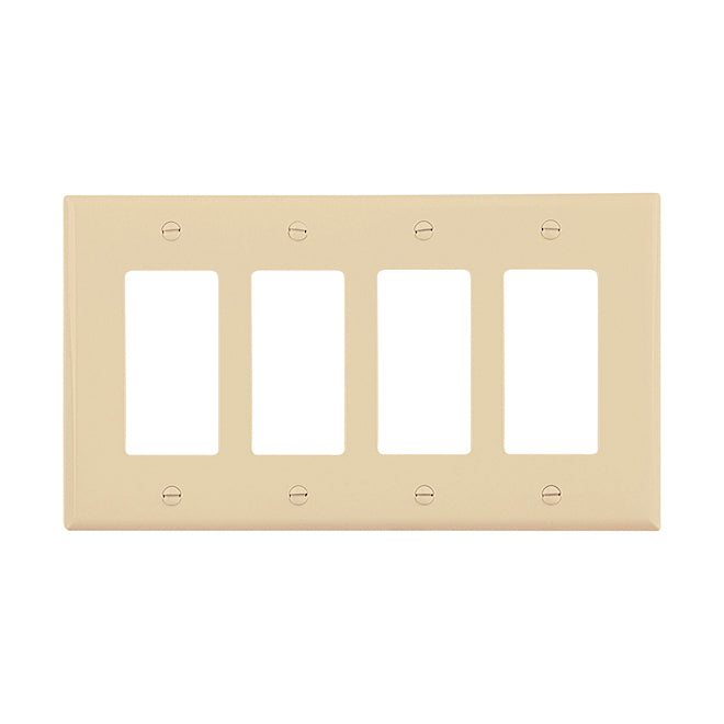 Eaton 4-Gangs 1-Pack Ivory Decorator Midsize Wall Plate-