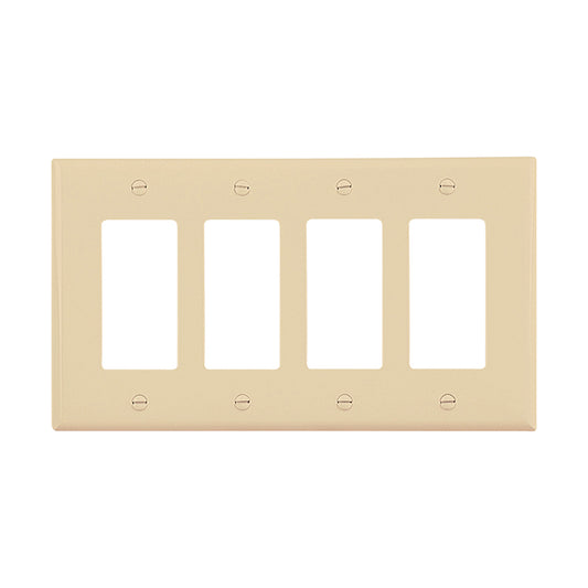 Eaton 4-Gangs 1-Pack Ivory Decorator Midsize Wall Plate-