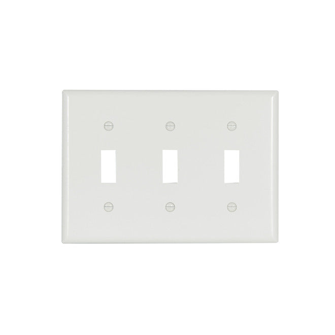 Eaton 3-Gang 1-Pack blanc Toggle Standard Wall Plate-