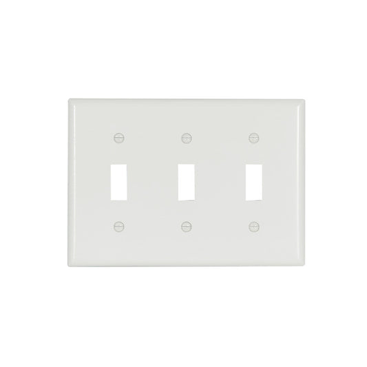 Eaton 3-Gang 1-Pack blanc Toggle Standard Wall Plate-