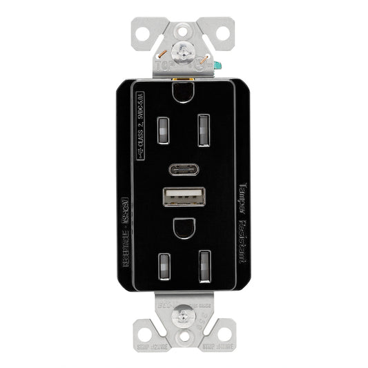 Eaton Duplex Receptacle Combined with USB Type A and Type C Plugs-