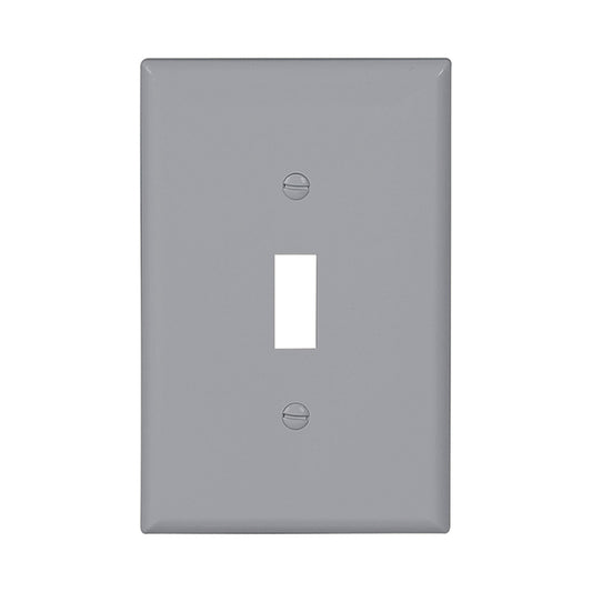 Eaton Grey Plastic Wall Plate - Space for 1 Medium-Sized Toggle Switch-