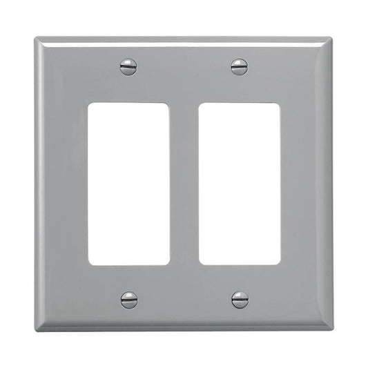 Eaton Grey Polycarbonate Wallplate with 2 Spaces-