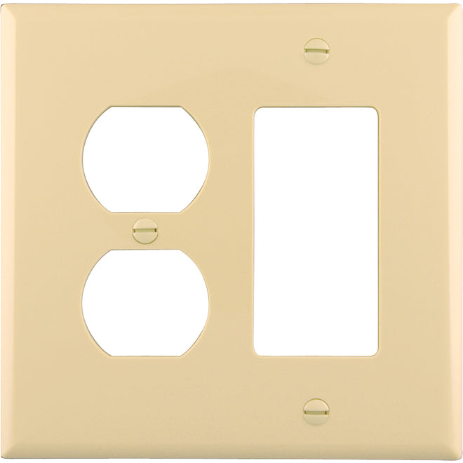 Eaton 3-Hole Wall Plate for 2 Outlets and 1 Switch - Ivory Colour-