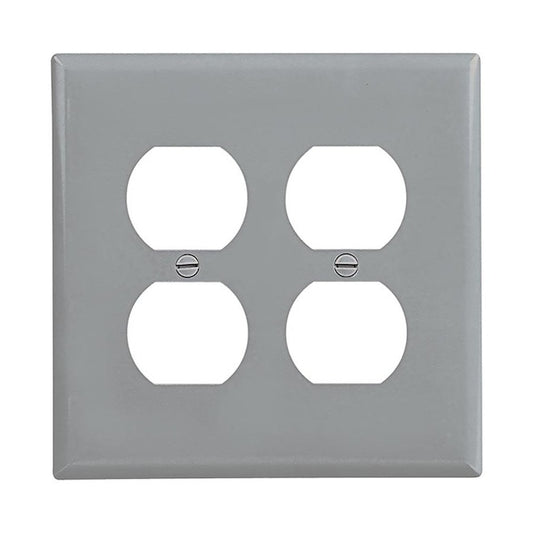 Eaton 4-Outlet Grey Polycarbonate Wall Plate-