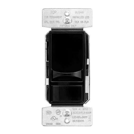 Eaton 5-Amp Single-Pole/3-Way Black LED Compatible Light Dimmer (1-Pack)-Each